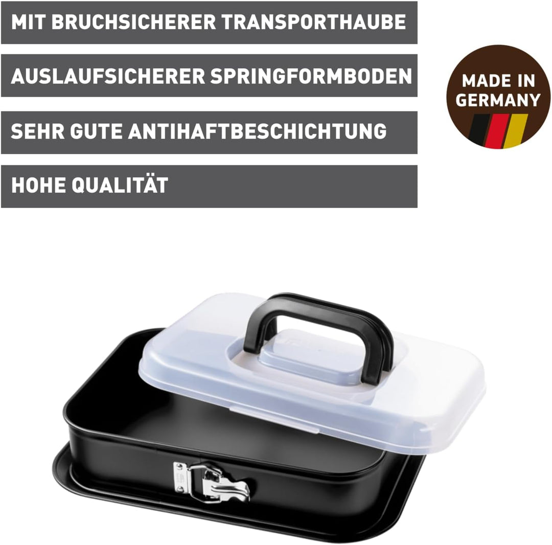 Original Kaiser Inspiration Springform eckig 36 x 24 cm, Backform rechteckig, Tiramisu Form mit Deck