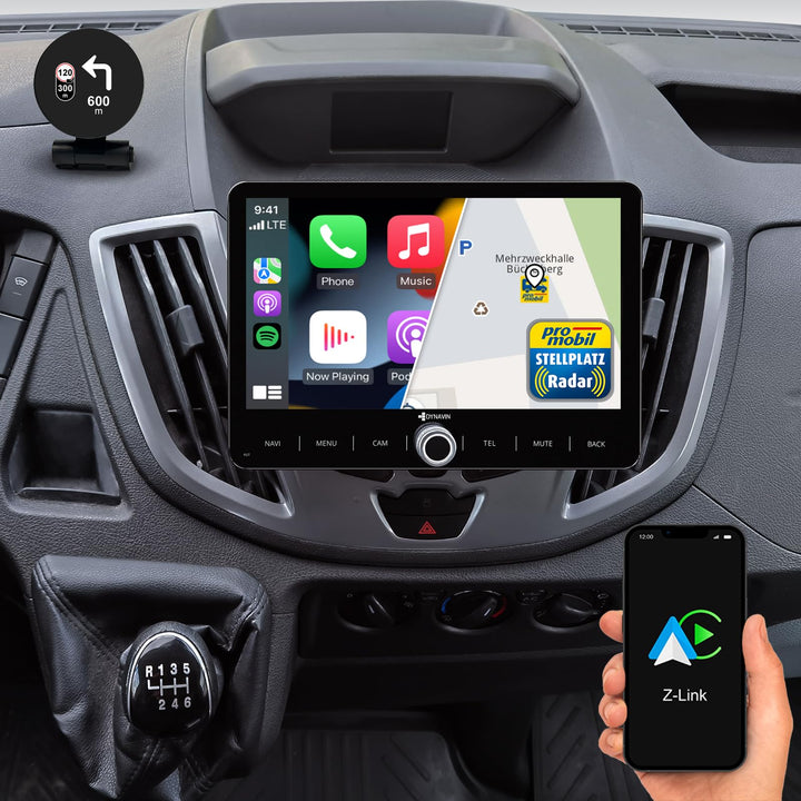 DYNAVIN Android Autoradio Navi für Ford Transit Custom Connect Courier 2014-2018: 10,1 Zoll Radio mi
