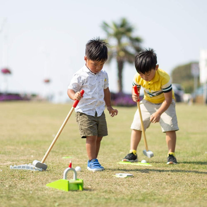 Bigjigs Toys, Crazy Golf Set, Wooden Toys, Mini Golf, Kids Golf Set, Crazy Golf Set for Kids, Garden