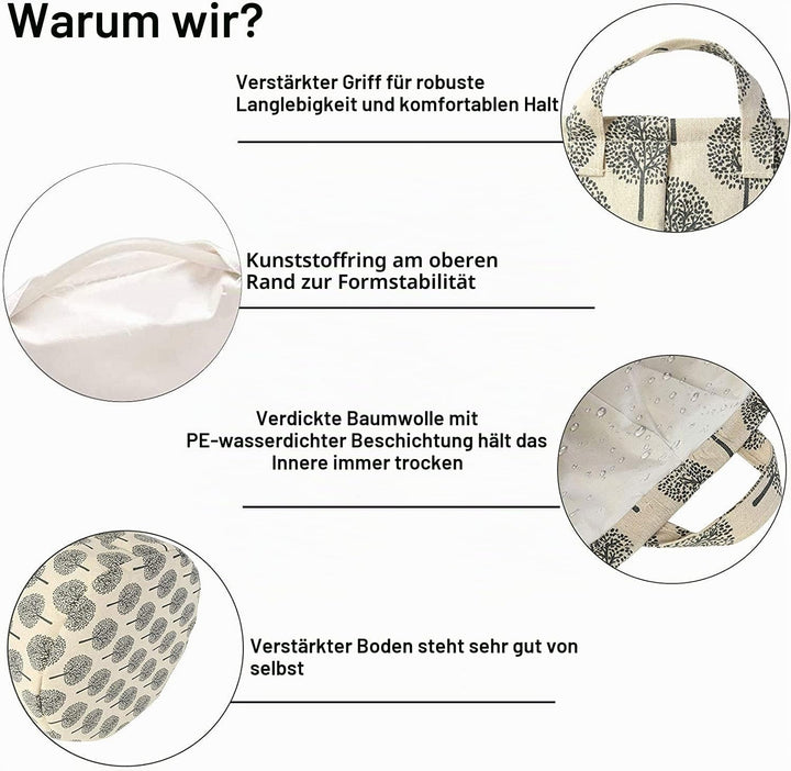 LessMo 2 Stück Wäschekorb Sortierer, 17,7" Faltbar Wasserdicht Wäschesack, Verdickte Leinwand Wäsche