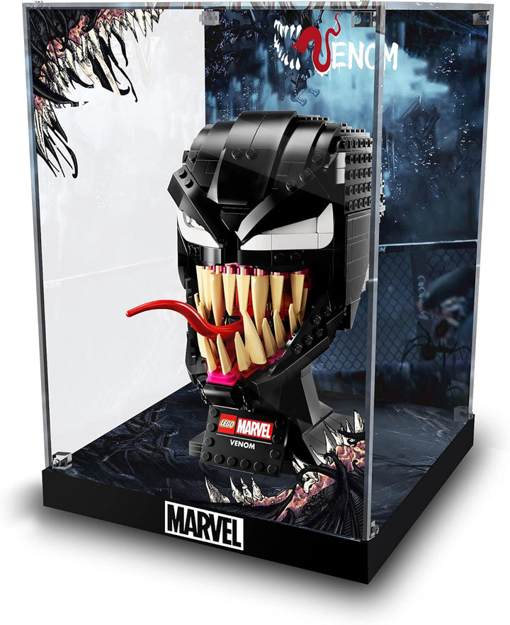 cooldac Acryl Vitrine Box kompatibel mit Lego Venom 76187 Modellset, staubdicht transparent klar Di
