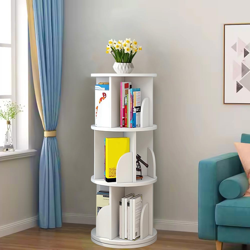 homewell Kinder Bücherregal aus MDF, 4 Fächer Bücherständer für Kinderzimmer, Bücherregal Aufbewahru