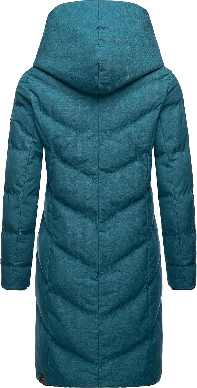 Ragwear Damen warmer Wintermantel Steppmantel wasserdicht mit Kapuze Natalka Melange XS-6XL XS Deep