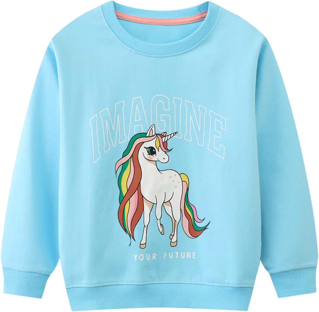 Codkkre Sweatshirt Mädchen Pullover für Kinder Süss Cartoon Sweater Mädchen Langarmshirts aus Baumwo