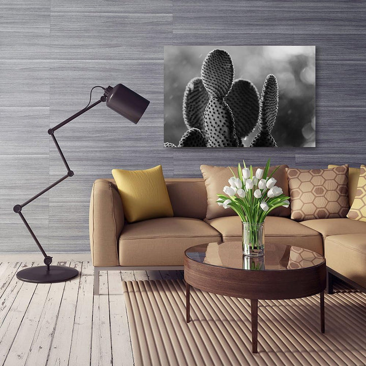 Feeby. Wandbilder - 1 Teilig- 70x100 cm - Bilder Kunstdrucke Deko Panel, KAKTUS, NATUR, SCHWARZ UND