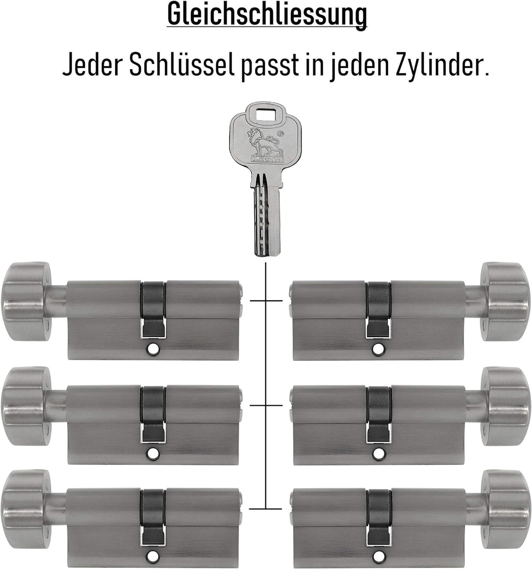 6x Knaufzylinder KD 70 mm 35/35 gleichschliessend inkl. 30 Schlüssel