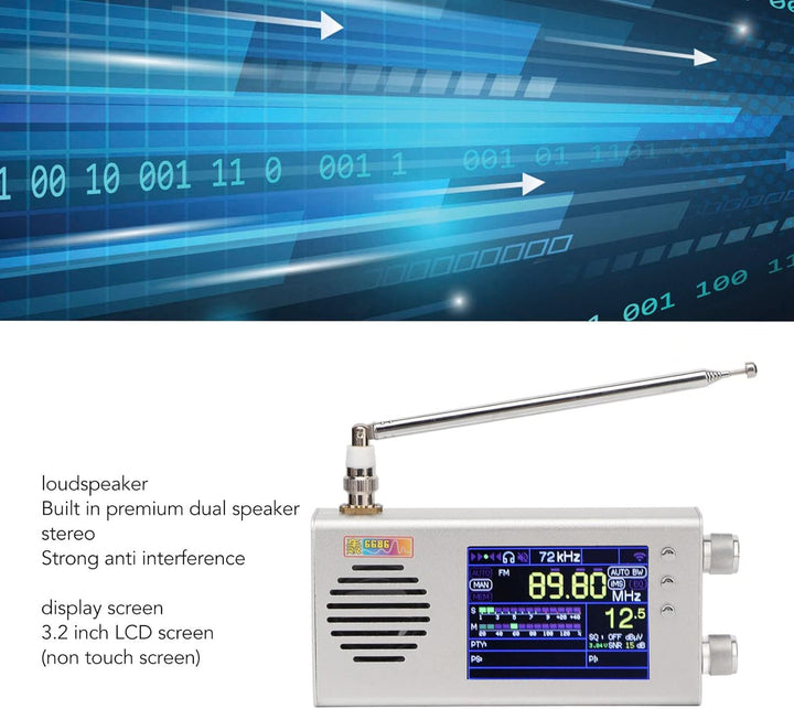 TEF6686 Vollband-Radioempfänger, Tragbares Digitales AM-FM-Stereoradio mit 3,2-Zoll-LCD-Bildschirm,