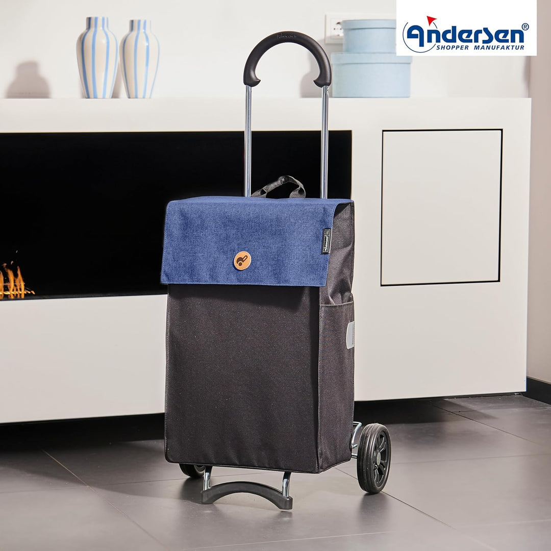 ANDERSEN Einkaufstrolley - Scala Shopper Hera blau | mit Flüsterrädern, klappbar, aus Stahl, bis 40