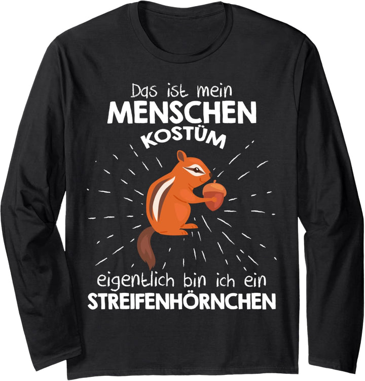 Mein Menschen Kostüm Bin ich ein Streifenhörnchen, Halloween Langarmshirt