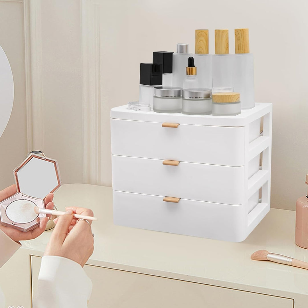 3/4 Lagen Aufbewahrungsbox Mit Schubladen Weiss Schreibtisch Organizer Modern Geeignet zur Aufbewahr