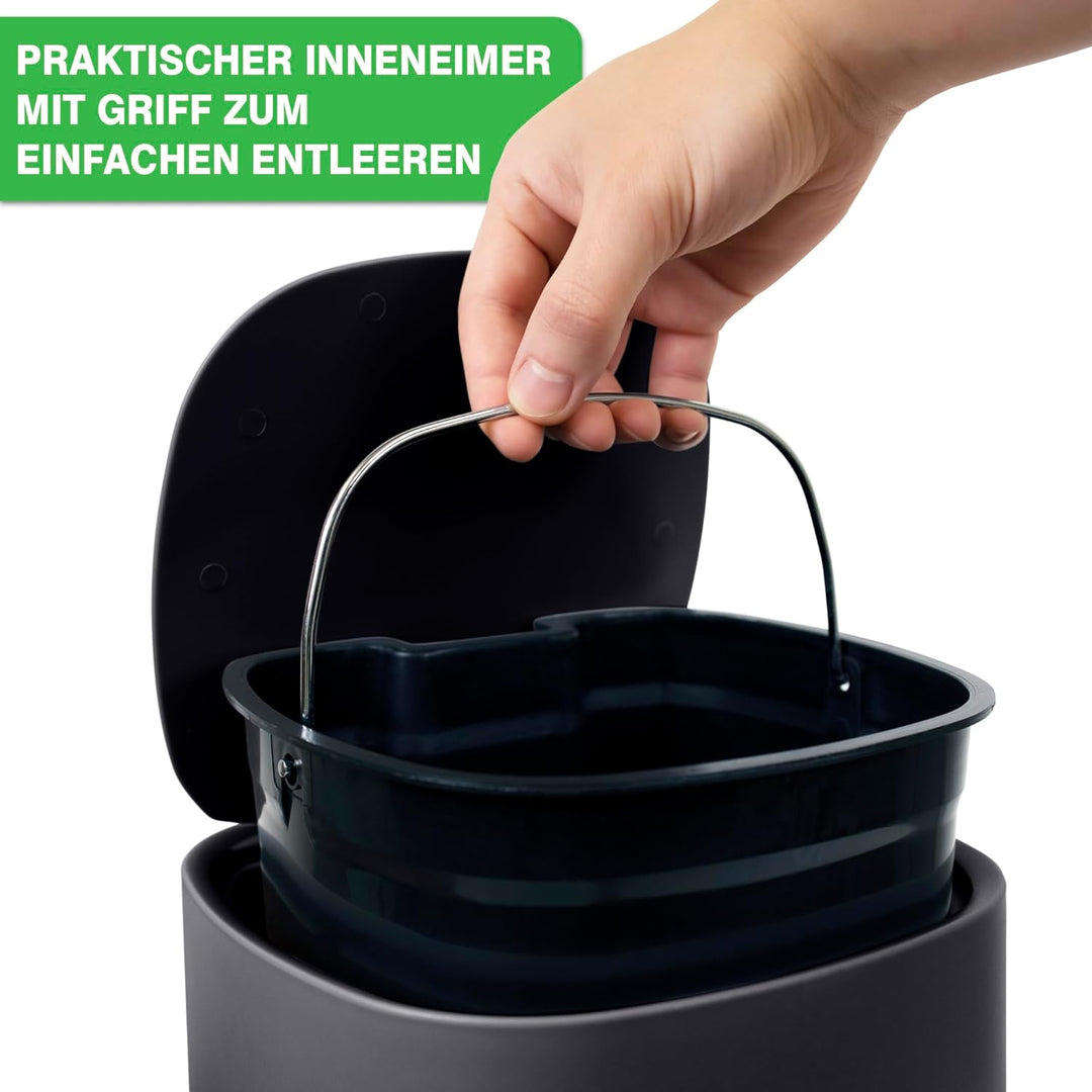 YourCasa® Mülleimer Bad [5L] - Elegantes Design - Badezimmer Mülleimer Klein - Kosmetikeimer Bad Mül