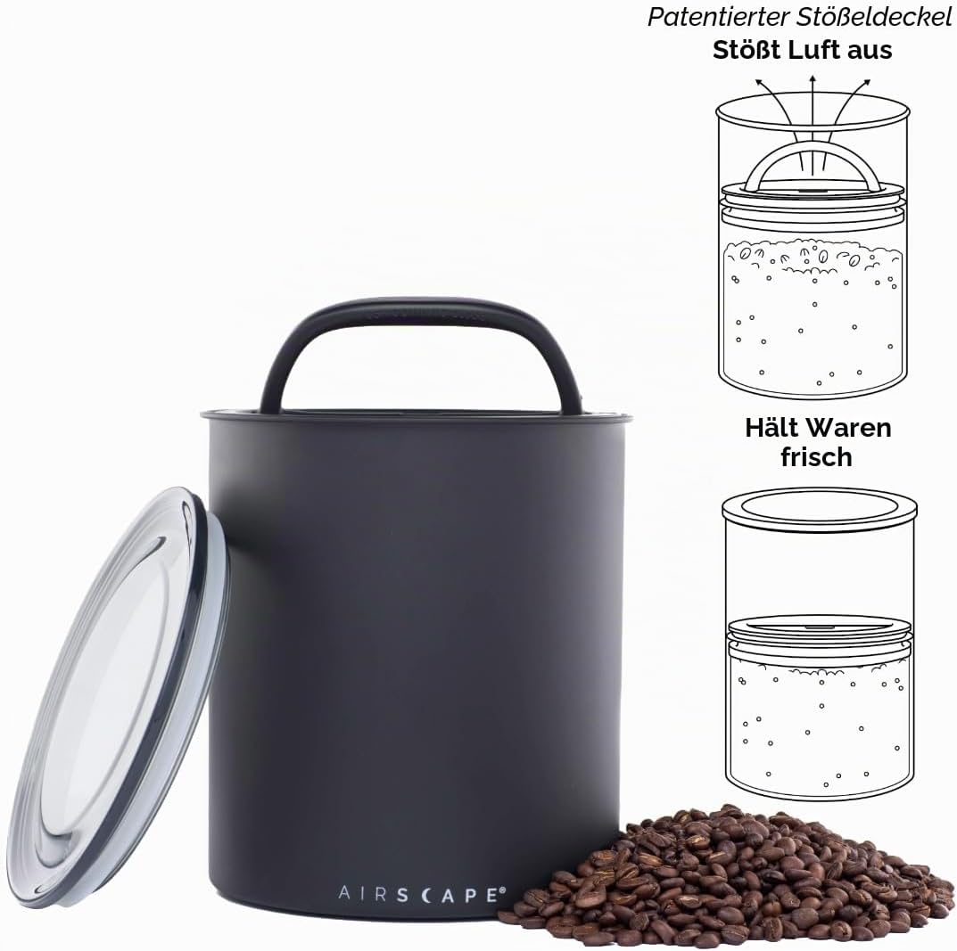 Airscape Kaffee-Aufbewahrungsdose (1,1 kg trockene Bohnen) – grosser Behälter in Kilogrösse, patenti