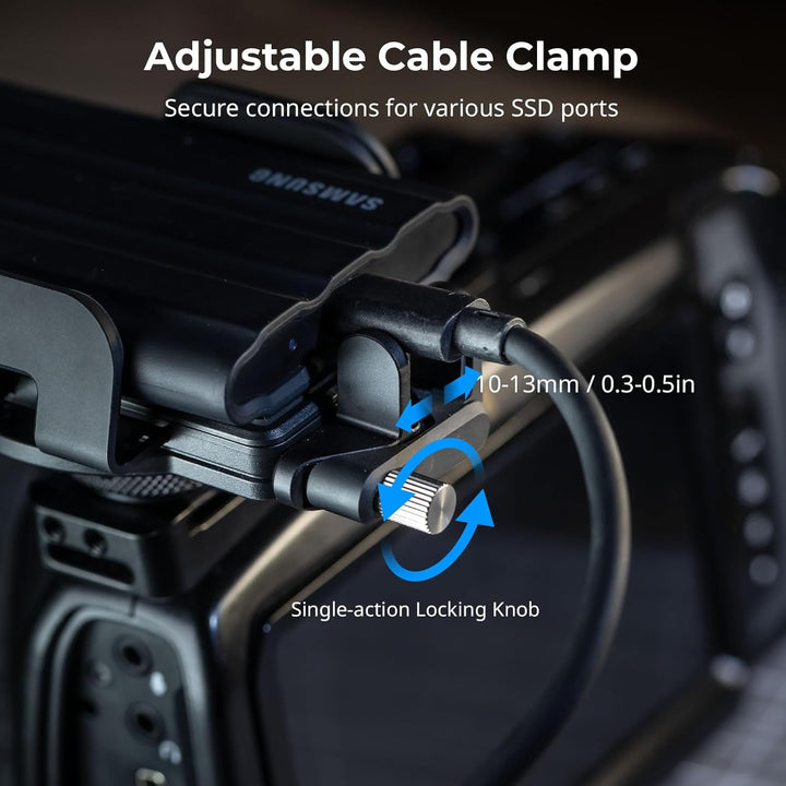 SMALLRIG Universal SSD Halterung mit Kabelklemme für Blitzschuh, 40–60 mm Klemmbreite, SSD-Halterung