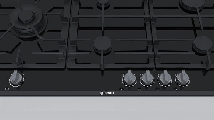 BOSCH PRS9A6B70D Gaskochfeld Serie 8, autarker Gasherd 90 cm breit, FlameSelect, Spülmaschinenfeste