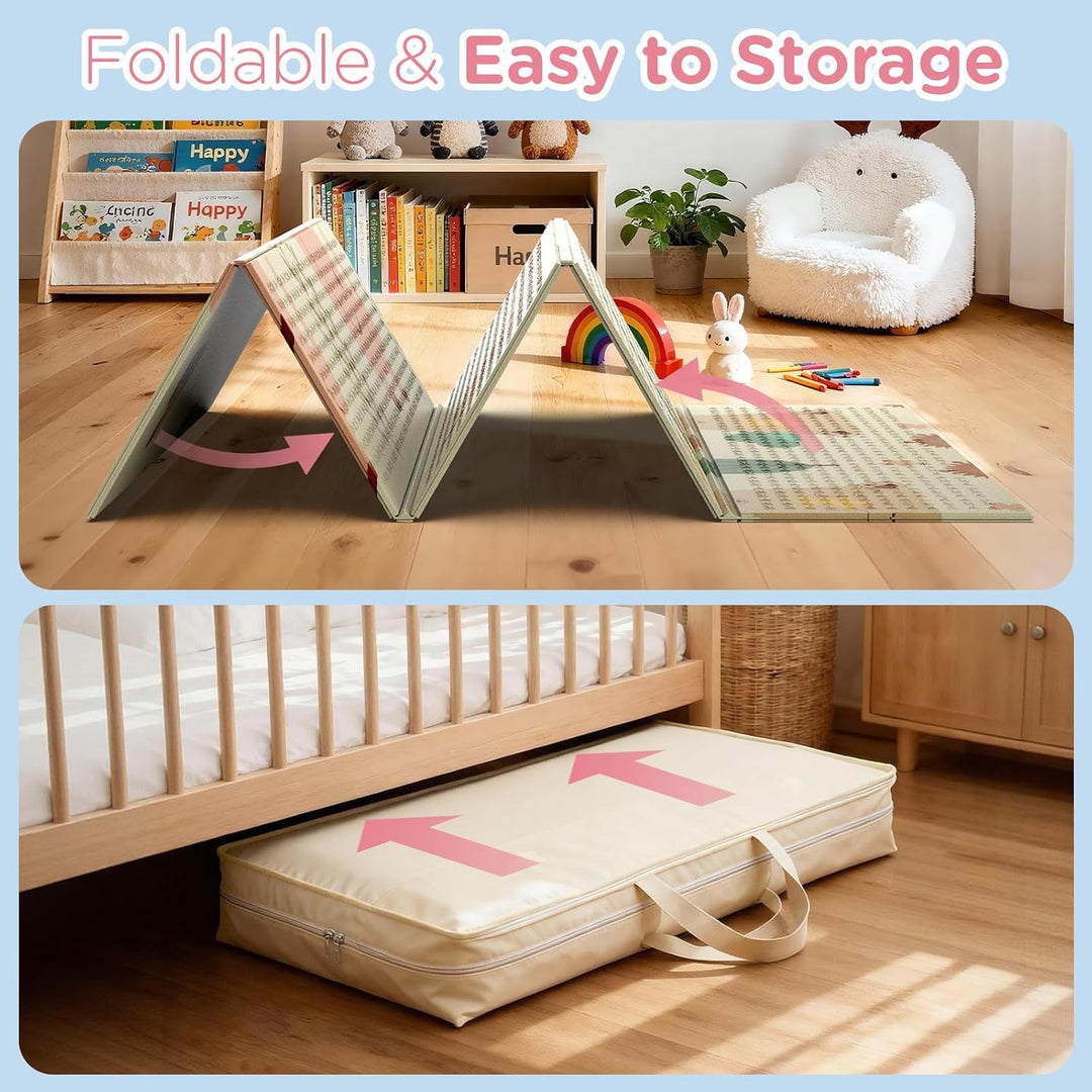 Krabbelmatte 180x120cm – Baby Spielmatte doppelseitig, Krabbeldecke aus XPE 1cm, faltbar, wasserdich