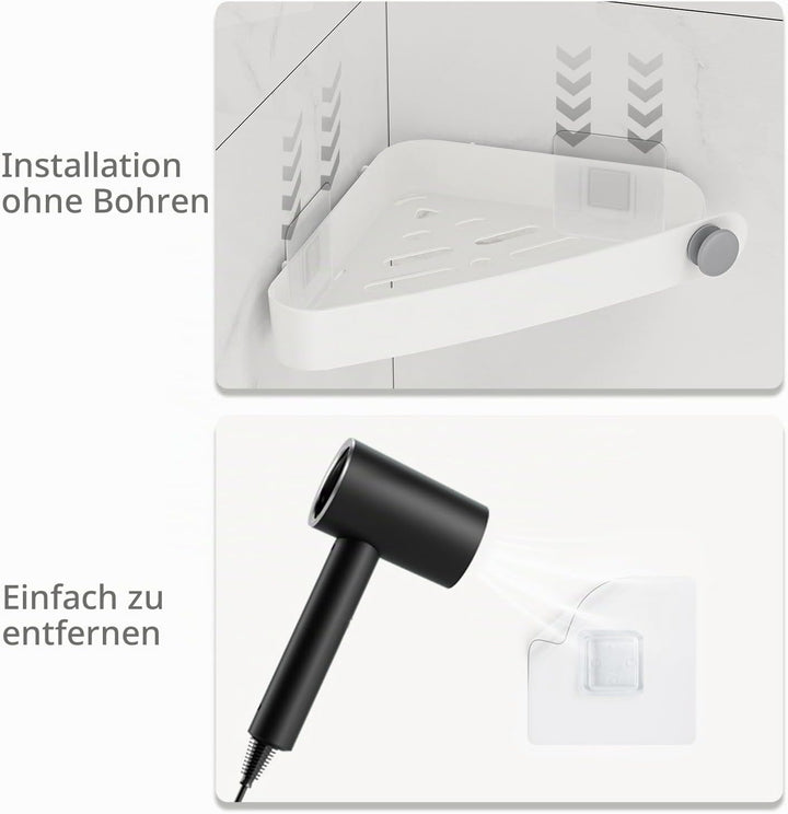 Sotfamily 4 Stück Plastik Duschablage ohne Bohren Duschregal Duschkorb Kommt mit einem kleinen runde