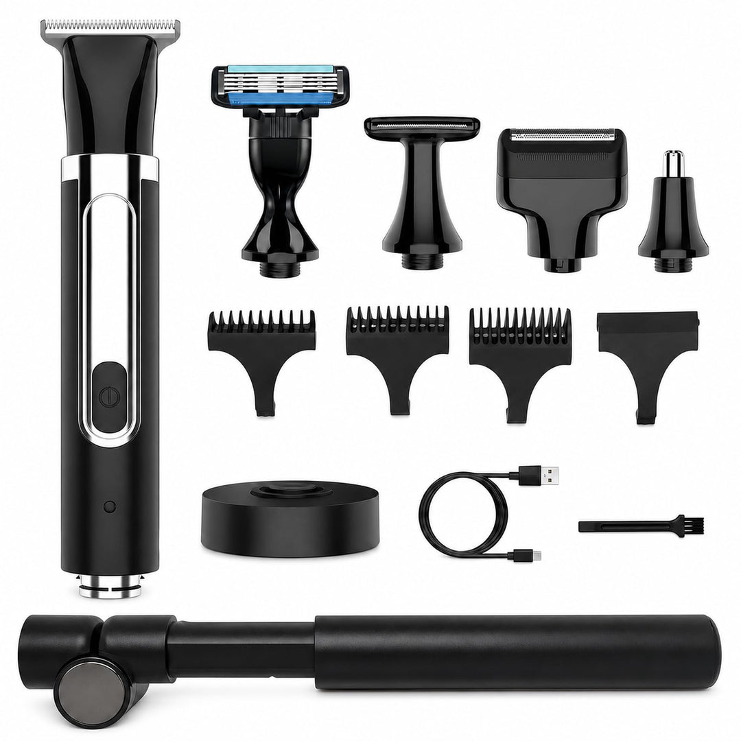 Rückenrasierer Elektrisch Herren 5-in-1 Körpertrimmer, Body Groomer Set | mit Ausziehbarem Arm, Wass