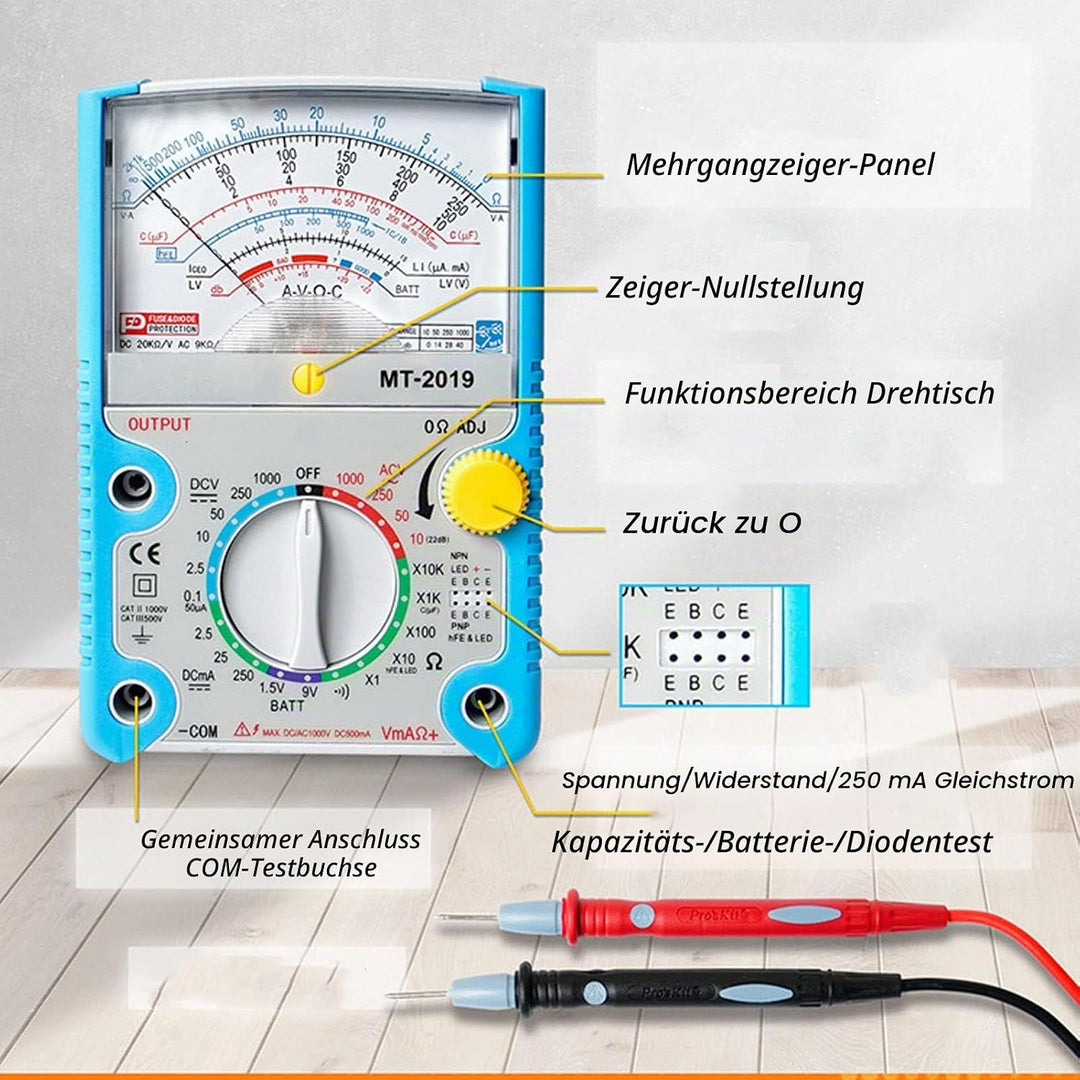 Analoges Multimeter, Voltmeter, Amperemeter, Zeiger-Multimeter-Tester, Analoges Voltmeter, Spannungs