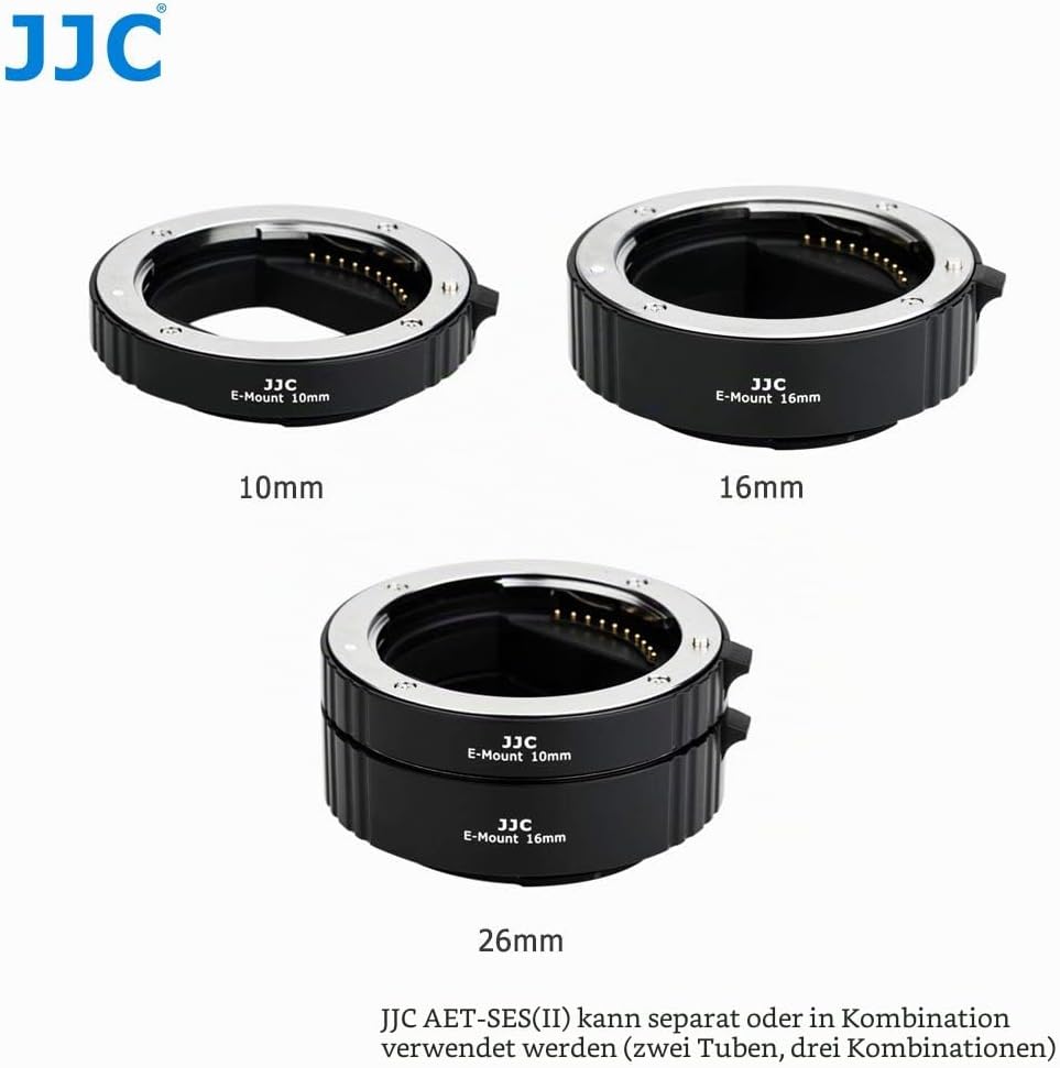 JJC Autofokus-Zwischenringe (AF) mit TTL-Belichtung für Makrofotographie 10mm und 16mm (Passen für S