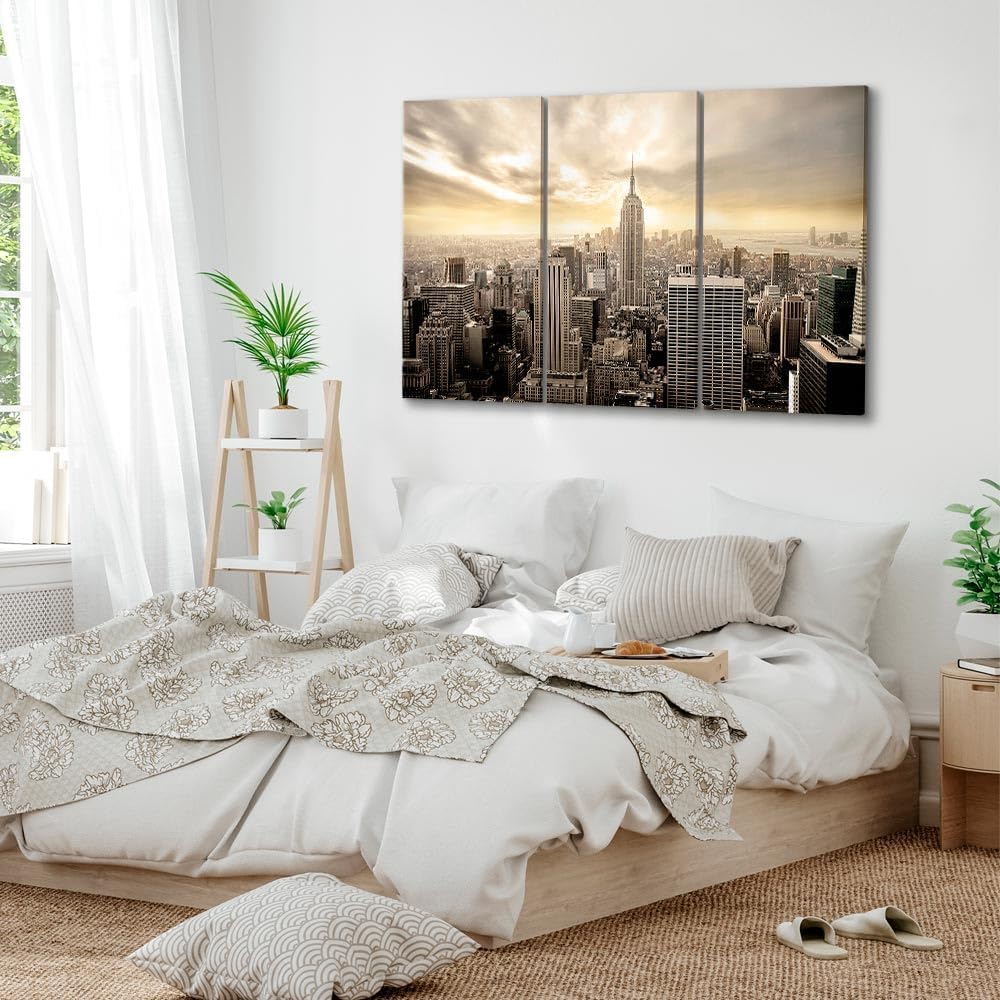 murando - Wandbilder XXL New York 135x90 cm Vlies Leinwandbild 3 Teilig Kunstdruck modern Wandbilder