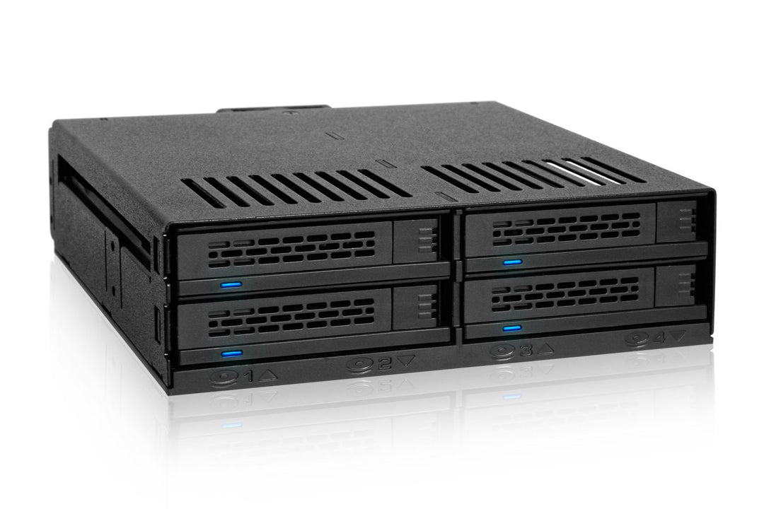 ICY DOCK ExpressCage MB324SP-B - Wechselrahmen für 4X 2,5 Zoll (6,4cm) SATA/SAS SSD/HDD in 1x 5,25 Z