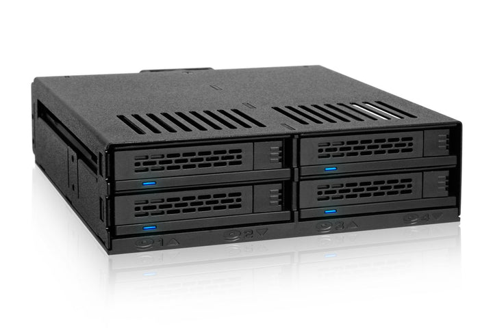 ICY DOCK ExpressCage MB324SP-B - Wechselrahmen für 4X 2,5 Zoll (6,4cm) SATA/SAS SSD/HDD in 1x 5,25 Z