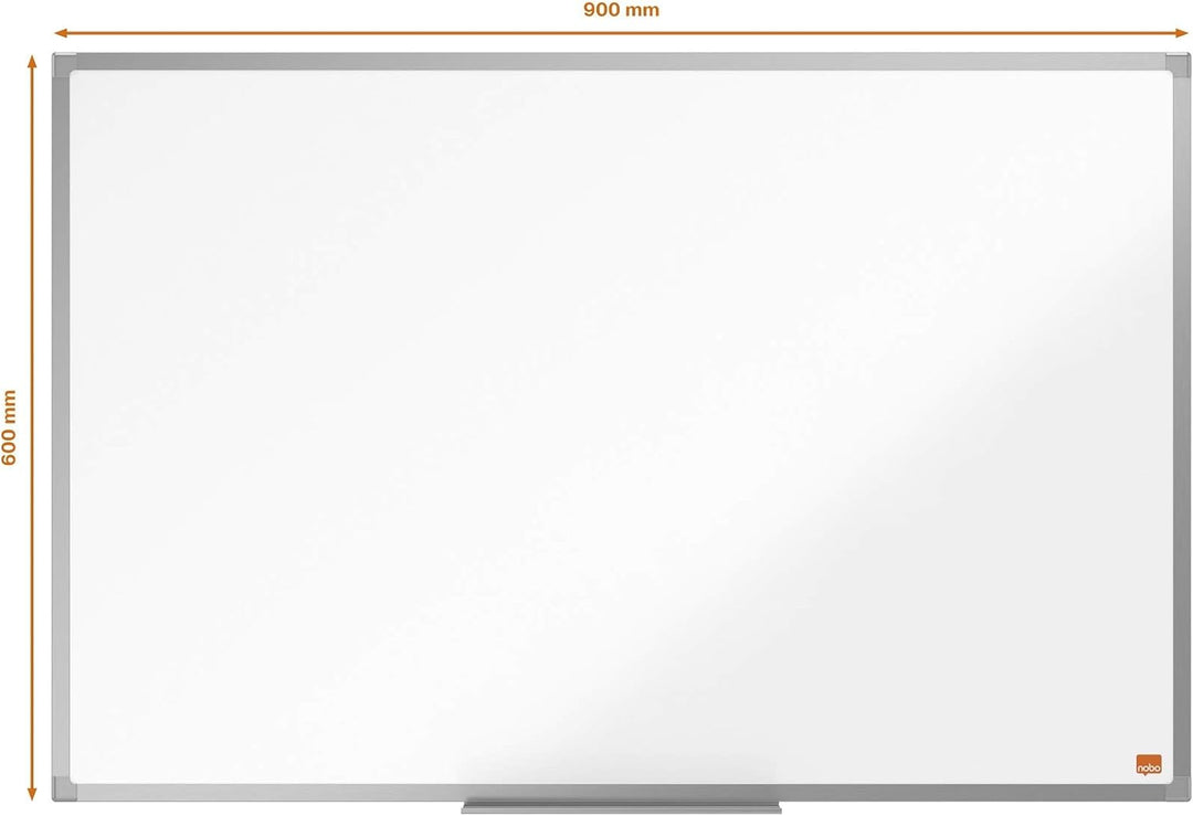 Nobo magnetisches Emaille Whiteboard, 60 x 90 cm, Aluminiumrahmen, Traditionelle Eckmontage, Inkl. S