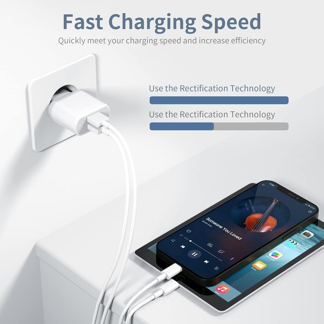 iPhone Ladekabel, USB Ladegerät, Kabel 2M 5V 2.1A für iPhone 11ProMax XR X XS 8 7 6 6S SE 5S 5C Plus