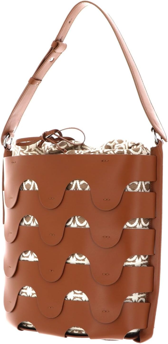 Coccinelle Leder Schultertasche Medhuse Bucket Bag Caram / Mult. Natu, Caram / Mult. Natu
