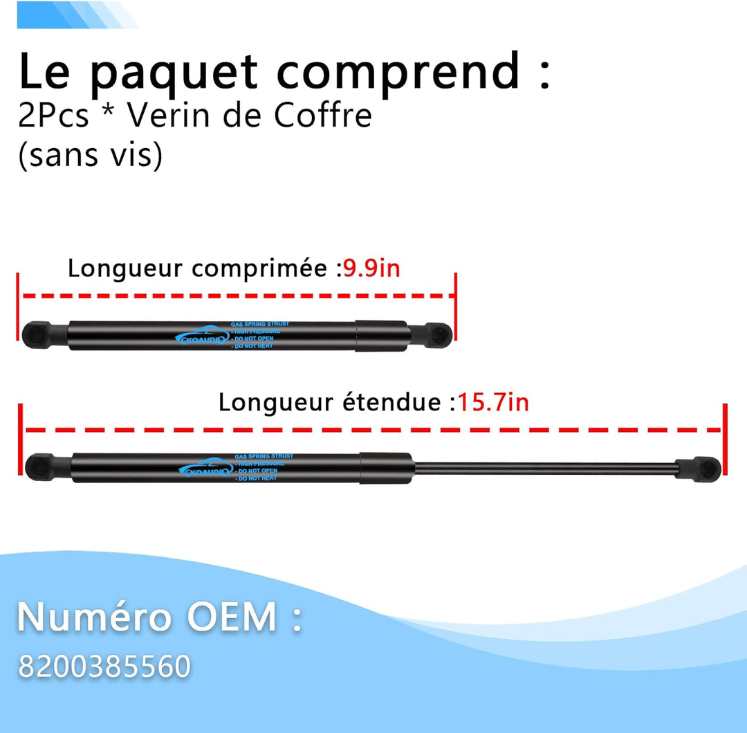 2x Heckklappendämpfer für Twingo II CN0 Schrägheck 2007-2020 Gasdruckdämpfer Gasfeder Heckklappe Kof
