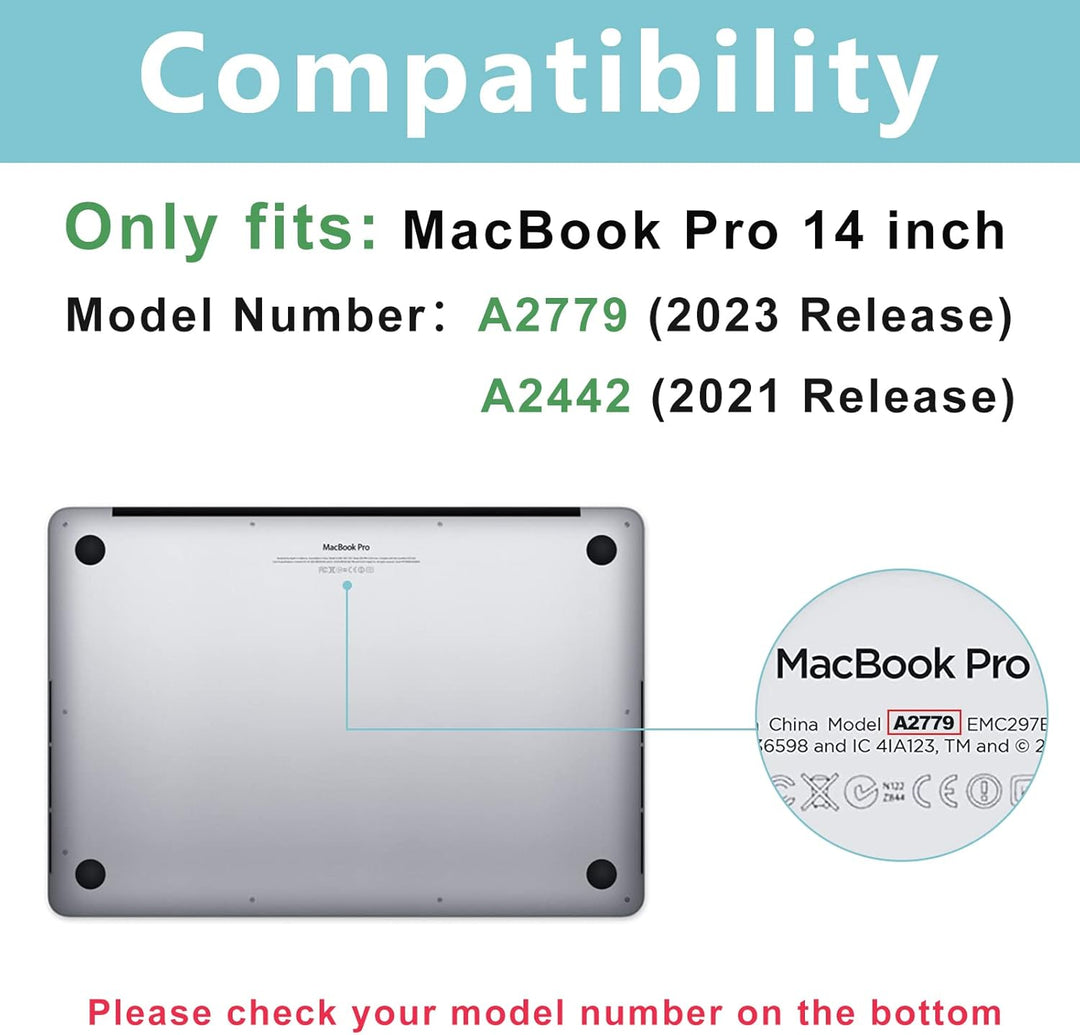 ProCase 2 Stück Schutzfolie für MacBook Pro 14.2" 2024 (M4) A3112/A3185/A3401, 9H Gehärtetes Glas fü