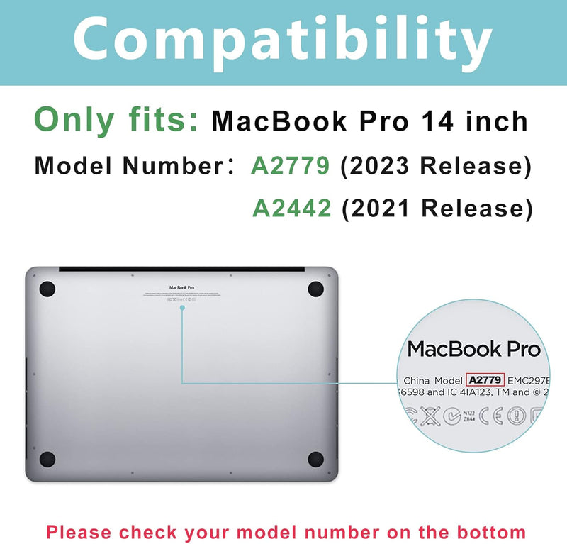 ProCase 2 Stück Schutzfolie für MacBook Pro 14.2" 2024 (M4) A3112/A3185/A3401, 9H Gehärtetes Glas fü