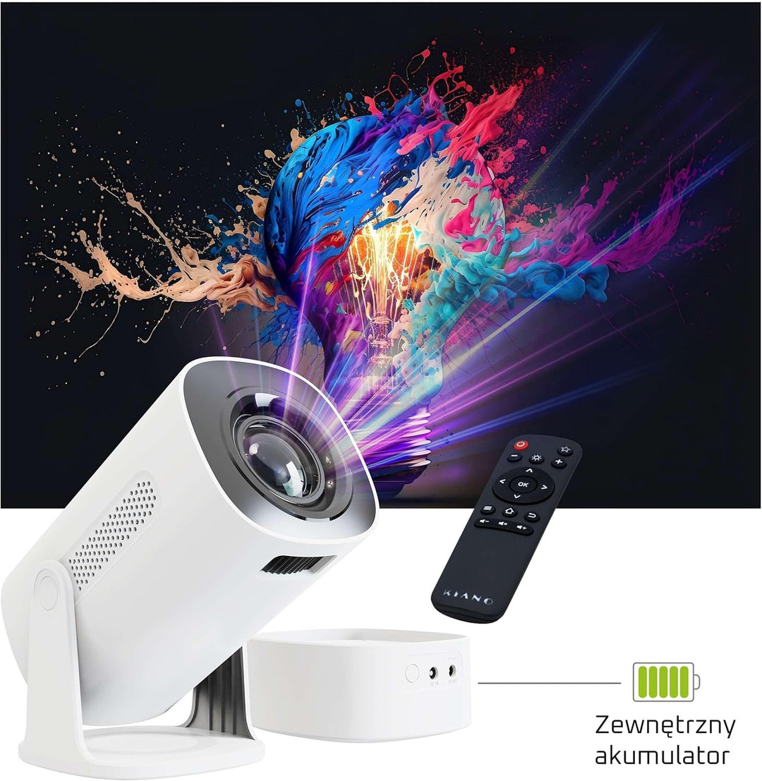 KIANO Vision Smart-Projektor in Reisegrösse – Tragbarer Mini-HD-Projektor mit WLAN, Bluetooth, Integ