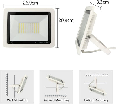 LED Strahler Aussen,LED Strahler 100W,LED Aussenstrahler IP65 Wasserfest,Superhell 10000LM LED Schei