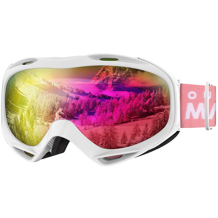 OutdoorMaster Unisex Skibrille OTG für Damen und Herren, Snowboard Brille Schneebrille 100% UV-Schut