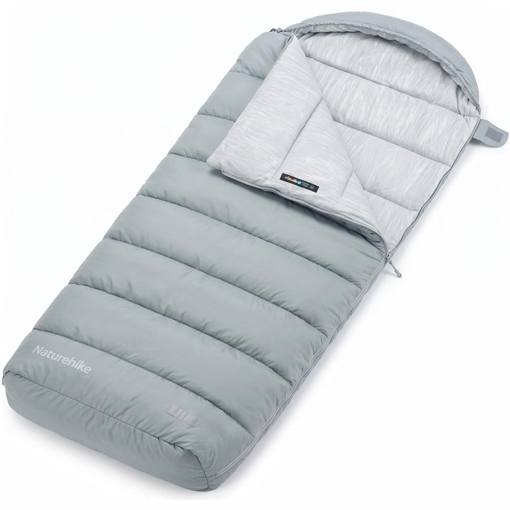 Naturehike Schlafsack mit Kapuze, 3-Jahreszeiten-Schlafsack, Leicht, Tragbar und Spleissbar, Gefüllt