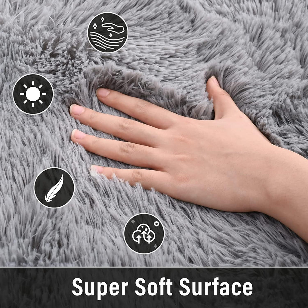 Rund Teppiche Hochflor Rund Teppich Wohnzimmer Langflor Teppiche für Wohnzimmer flauschig Shaggy Sch