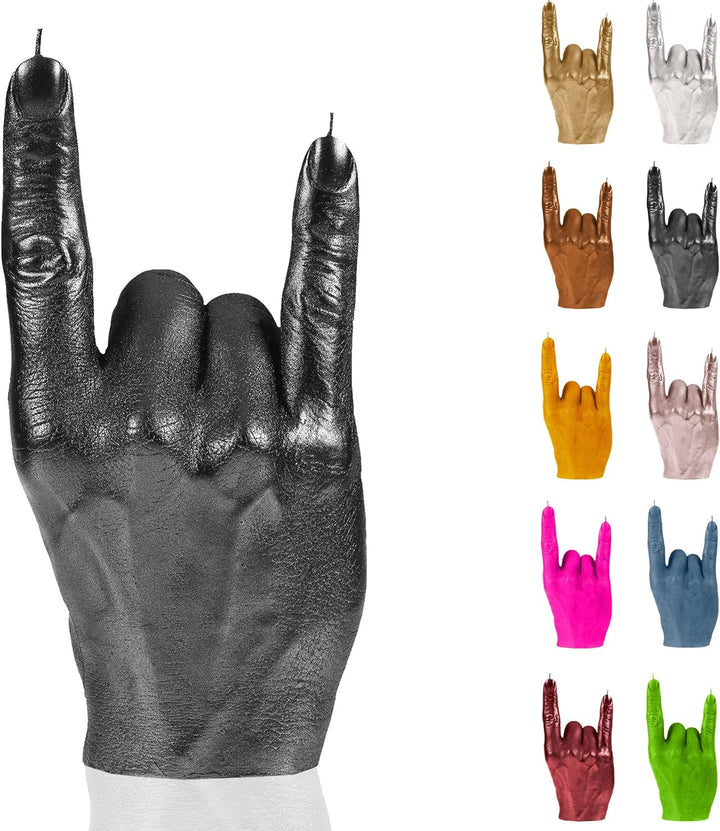 Candellana Hand RCK Kerze - Hand Figur - Coole Deko - Gothic Deko - Grunge Deko Kerze - Heavy Metal