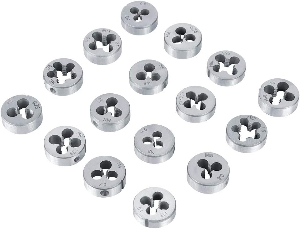 Gewindeschneider Set 40tlg, Profi Gewindebohrerset Feingewinde Gewindeschneidsatz Metrisch M3-M12 Ge