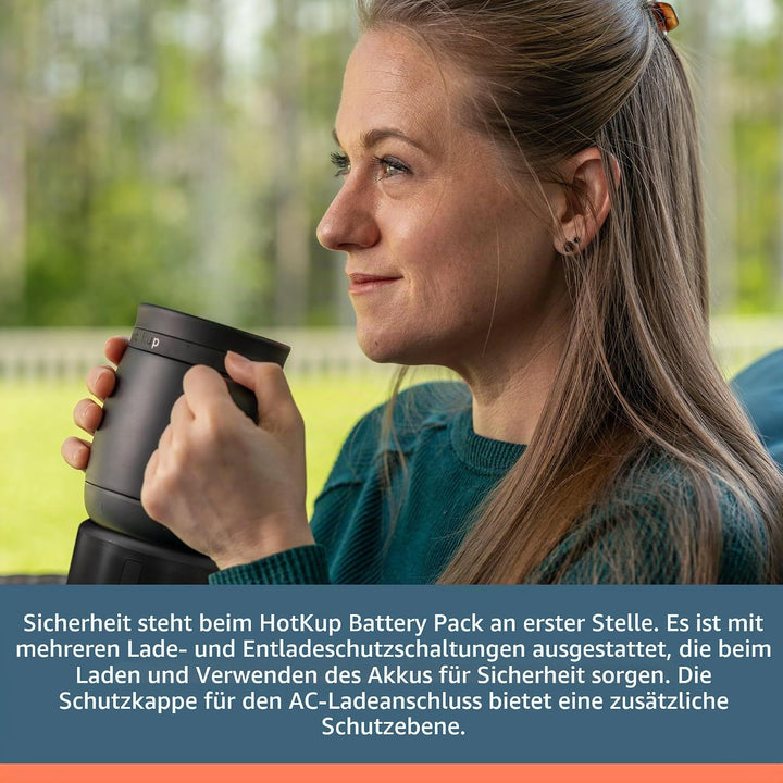 HOT KUP Batterie - Akku für selbstheizende Thermo- und Reisetasse - Mobiler Sockel mit Drehverriegel