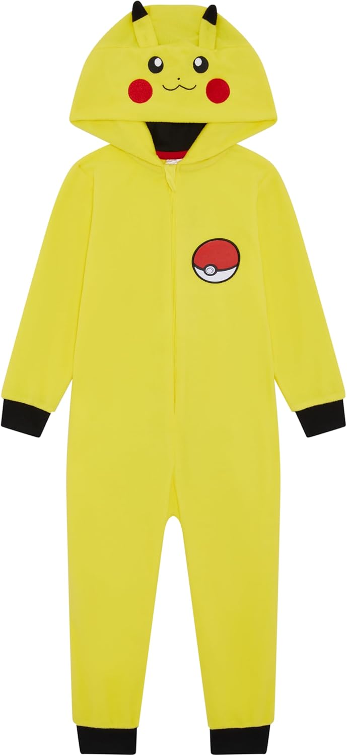 Pokemon Jungen Einteiler mit Kapuze Pikachu Charmander Alter 3-12 Jahre 7-8 Jahre Pikachu 2, 7-8 Jah