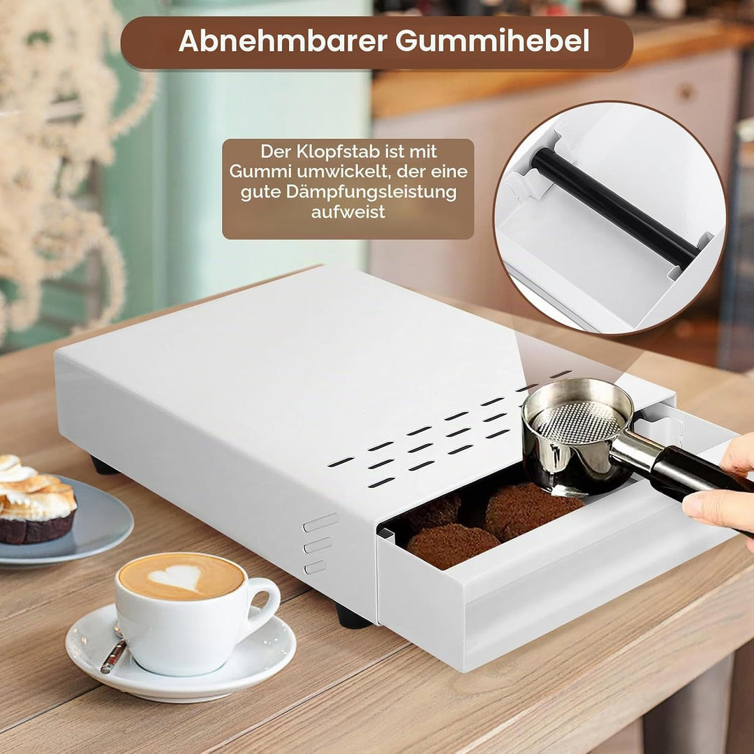 Wakects Kaffee-Klopf-Box-Behälter, Edelstahl-Gummi-Kaffeemühlen-Klopf-Box-Rückstands-Pulver-Eimer-Sc