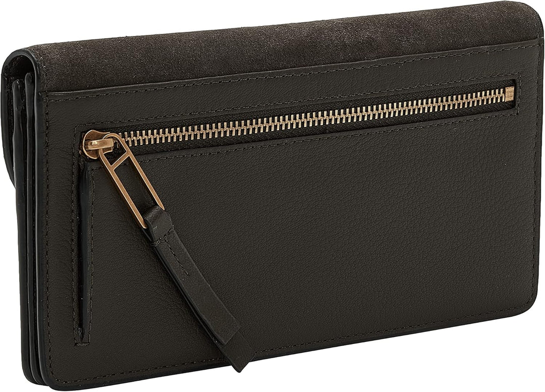 Liebeskind Damen Slam (OOS) Purse L L (HxBxT 9.4cm x 18.5cm x 2.5cm ) Dark Chocolate Suede, L (HxBxT