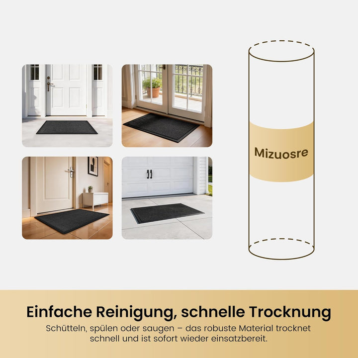 Fussmatte Aussen rutschfest 43.5x75cm, Abtreter Fussmatte Aussen wetterfest Schmutzfangmatte waschba