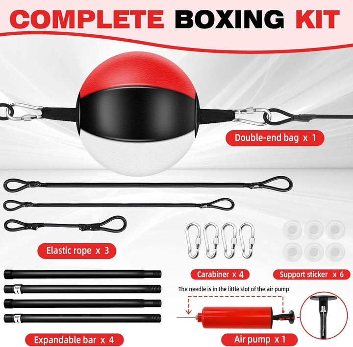 YORWHIN Türboxsack, Boxen Doppelendball, Boxtrainingsset ohne Wandmontage mit Bungee Schnur und Tele