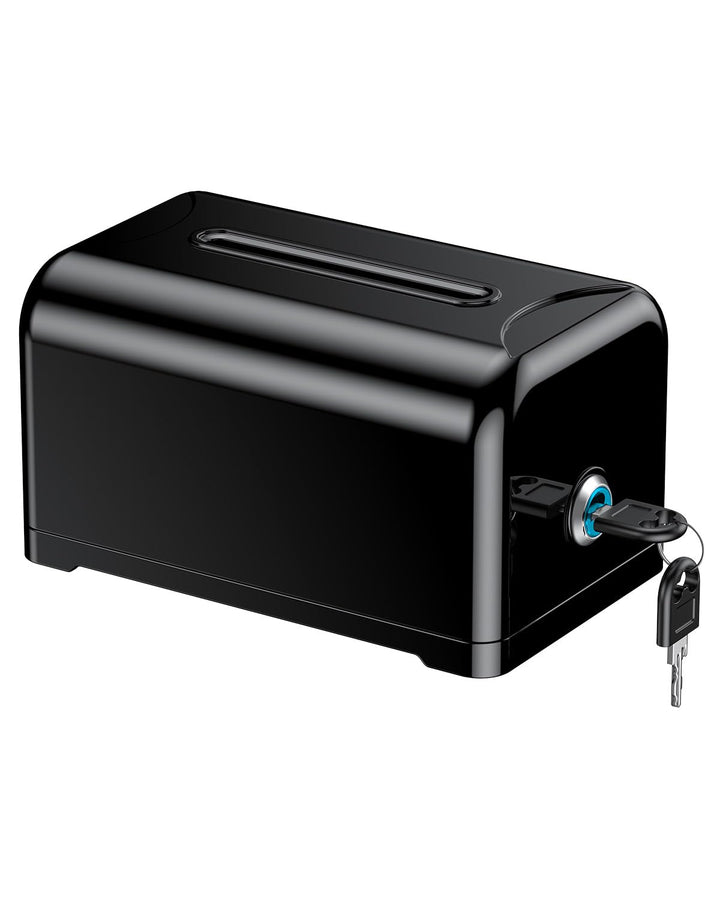 Uniclife Acryl-Spendenbox für Fundraising, schwarze Vorschlagsbox mit Schlitz und Schloss, Tischwahl