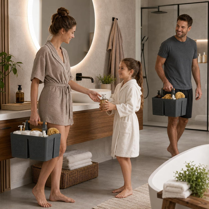 ALINK Portable Dusche Caddy Korb mit Fächern, Kunststoff geteilt Reinigung Caddy Organizer Storage T