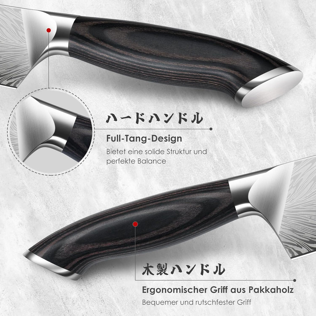 Küchenmesser aus Pulverstahl, Japanisches Kochmesser Santokumesser, 18 cm Professionelle Chefmesser