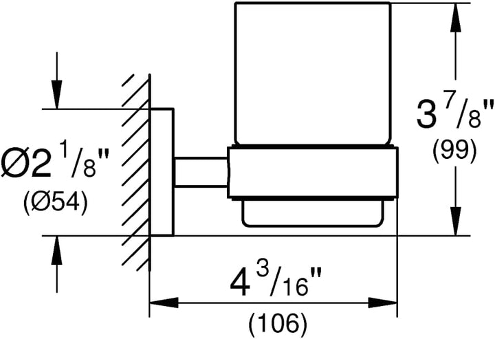 GROHE Start - Glas mit Halter (Material: Glas/ Metall, verdeckte Befestigung, langlebig), chrom, 411