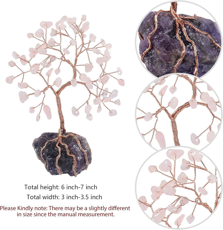 Nupuyai Kristall Edelstein Baum des Lebens Geldbaum Feng Shui Deko Glückbaum Wire Wrap Trommelsteine